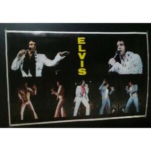 Elvis Presley Poster Vintage 1977 Live Concert Rock Music Wall Art 34x21.5 Retro